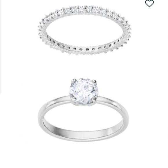 Swarovski Jewelry - Swarovski Silver Eternity and Solitaire Ring Set